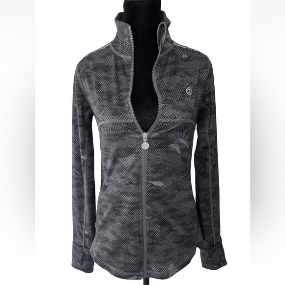 Nautica Competition Jacket Womens S Top Pockets Zip Camo Snake Print Stretch EUC - Picture 1 of 12